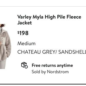 Varley Chateau Grey Teddy Jacket
